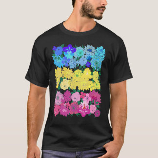 Pansexual Pride vlag gemaakt van bloemen voor Prid T-shirt