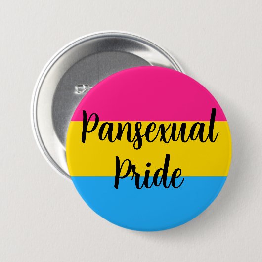 Pansexual Pride Vlag met bericht Ronde Button 7,6 Cm (Voorkant /achterkant)