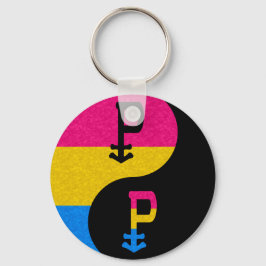 Pansexual Pride Yin and Yang Symbol in Pride Flag Sleutelhanger