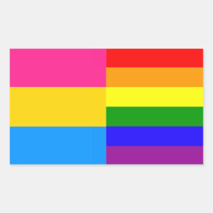 Pansexual/regenboog pride vlaggen sticker