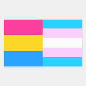 Pansexual/trans pride vlaggen sticker (Voorkant)