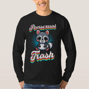 Pansexual Trash Cute Ironic Pansexual Raccoon Love T-shirt