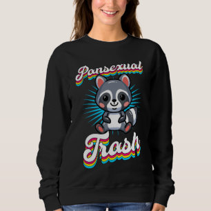 Pansexual Trash Cute Ironic Pansexual Raccoon Love Trui