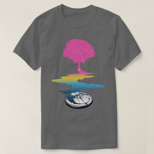 Pansexual Tree LGBT Pride Vlag T-shirt (Design voorkant)