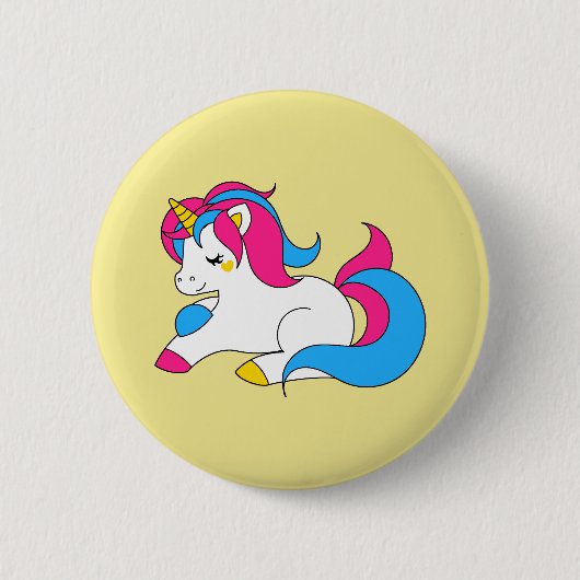Pansexual unicorn ronde button 5,7 cm (Voorkant)