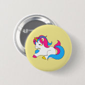 Pansexual unicorn ronde button 5,7 cm (Voorkant /achterkant)