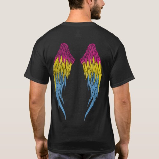 Pansexual Vlag - Angel Wings T-shirt (Achterkant)