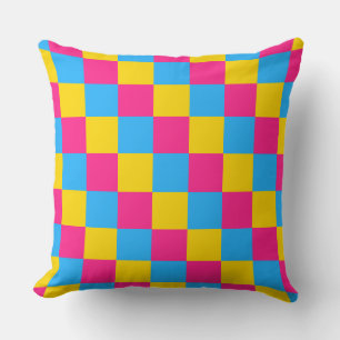 Pansexualiteit kleuren geruit patroon kussensloop kussen