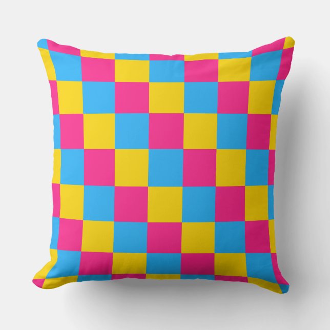 Pansexualiteit kleuren geruit patroon kussensloop kussen (Voorkant)