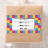 Pansexualiteit kleuren geruit patroon label (Insitu)