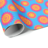 Pansexualiteit pride kleuren / blauw bloempatroon cadeaupapier (Rol Hoek)