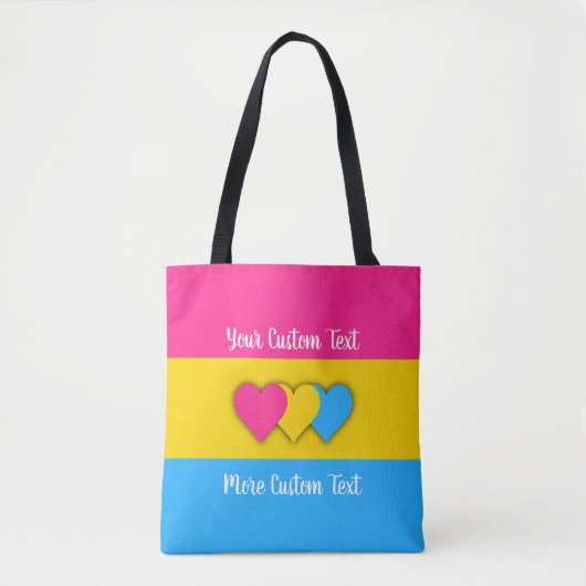 Pansexualiteit pride vlag met tekst tote bag (Voorkant)