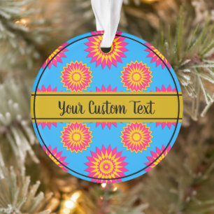 Pansexualiteit trots blauwe bloempatroon ornament