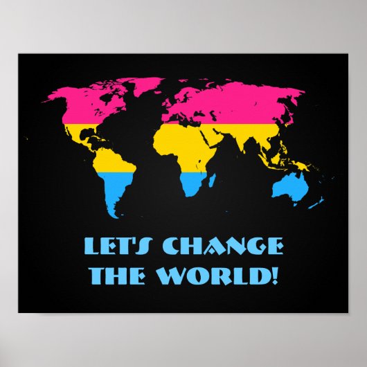 Pansexualiteit trots wereld kaartposter poster (Voorkant)