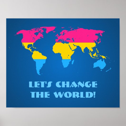 Pansexualiteit trots wereld kaartposter poster (Voorkant)