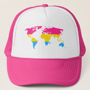 Pansexualiteit trots wereldkaart hoed trucker pet