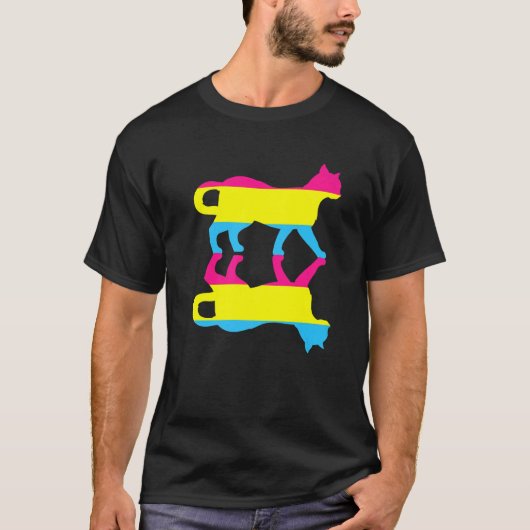 Pansexualiteit Vlag dierenkat mensenrechten lobt P T-shirt (Voorkant)