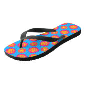 Pansexualiteitspride / blauw geometrisch bloempatr teenslippers (Schuin)