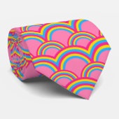 Pansexualiteitsvlag / roze regenboogpatroon stropdas (Opgerold)