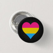 Pansexuality flag black button (Voorkant /achterkant)