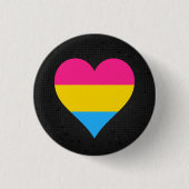 Pansexuality flag black button (Voorkant)