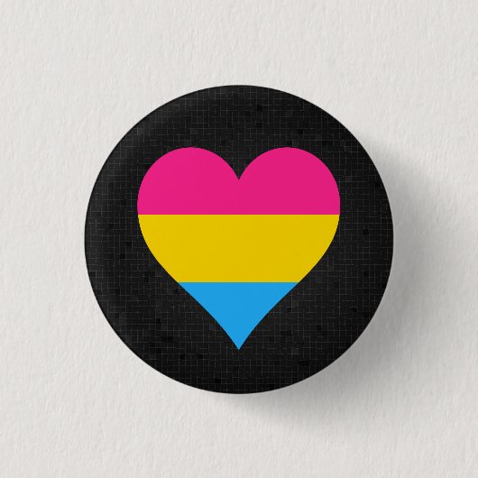 Pansexuality flag black button (Voorkant)