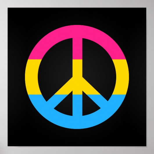 Pansexuality flag peace sign poster (Voorkant)