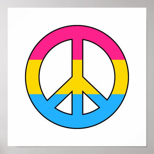 Pansexuality flag peace sign poster (Voorkant)