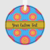 Pansexuality pride blue flower pattern ornament (achterkant)