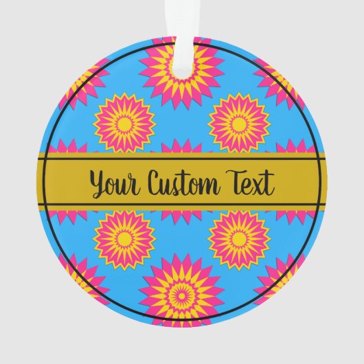 Pansexuality pride blue flower pattern ornament (achterkant)