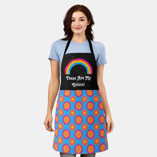 Pansexuality pride flag and rainbow with text /blu schort (Gedragen)