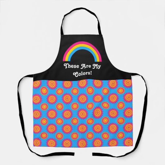 Pansexuality pride flag and rainbow with text /blu schort (Voorkant)