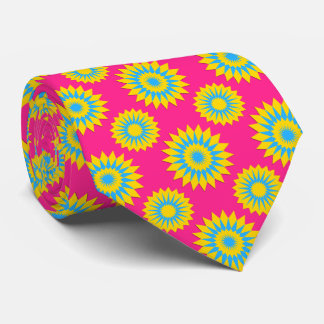 Pansexuality pride flag / pink flower pattern stropdas