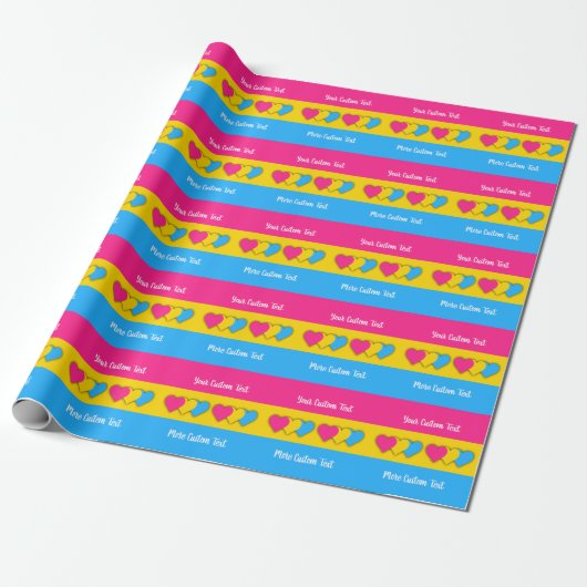 Pansexuality pride flag with text cadeaupapier (Uitgerold)