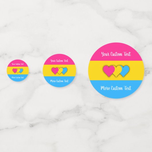 Pansexuality pride flag with text confetti (Voorkanten)