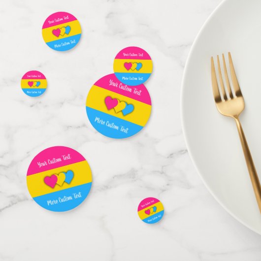 Pansexuality pride flag with text confetti (Groep)