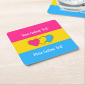 Pansexuality pride flag with text kartonnen onderzetters (Schuin)