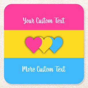 Pansexuality pride flag with text kartonnen onderzetters
