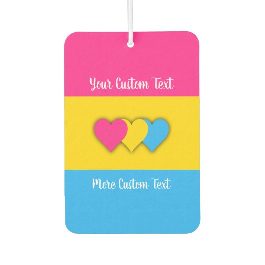 Pansexuality pride flag with text luchtverfrisser (Voorkant)