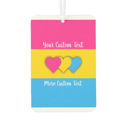 Pansexuality pride flag with text luchtverfrisser (Achterkant)