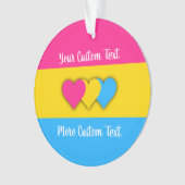 Pansexuality pride flag with text ornament (voorkant)