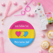 Pansexuality pride flag with text paper bord (Feest)
