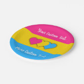 Pansexuality pride flag with text paper bord (Gekanteld)