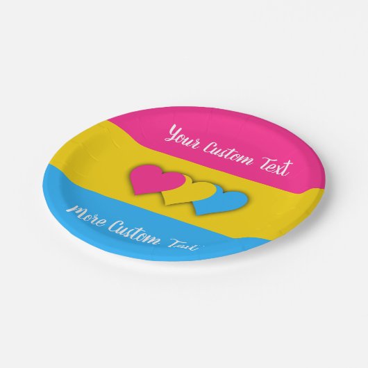 Pansexuality pride flag with text paper bord (Gekanteld)