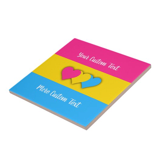Pansexuality pride flag with text tegeltje (Zijkant)