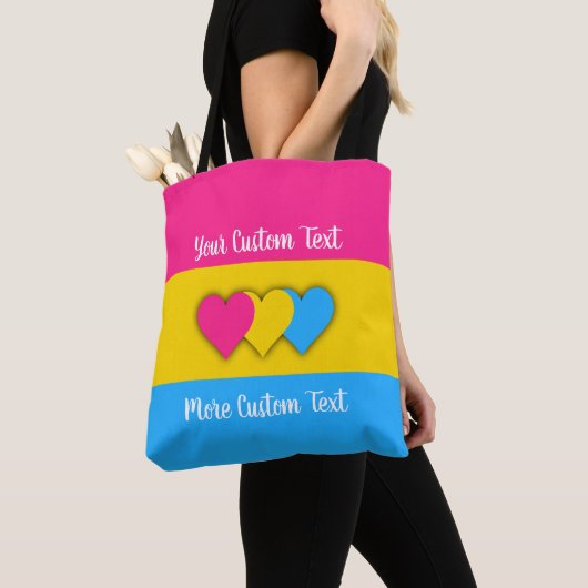 Pansexuality pride flag with text tote bag (Dichtbij)