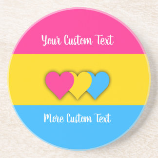 Pansexuality pride flag with text zandsteen onderzetter