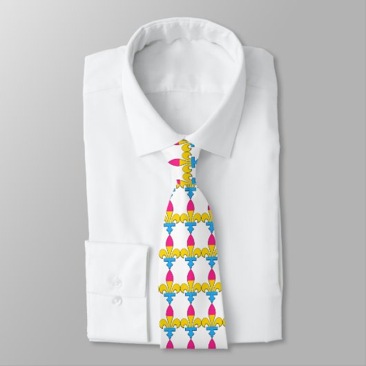 Pansexuality pride fleur-de-lis Stropdas (Gebonden)