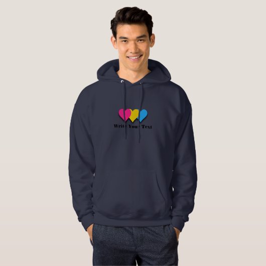 Pansexuality pride harten Hoodie (Voorkant volledig)