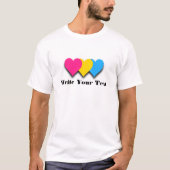 Pansexuality pride hearts T-shirt (Voorkant)